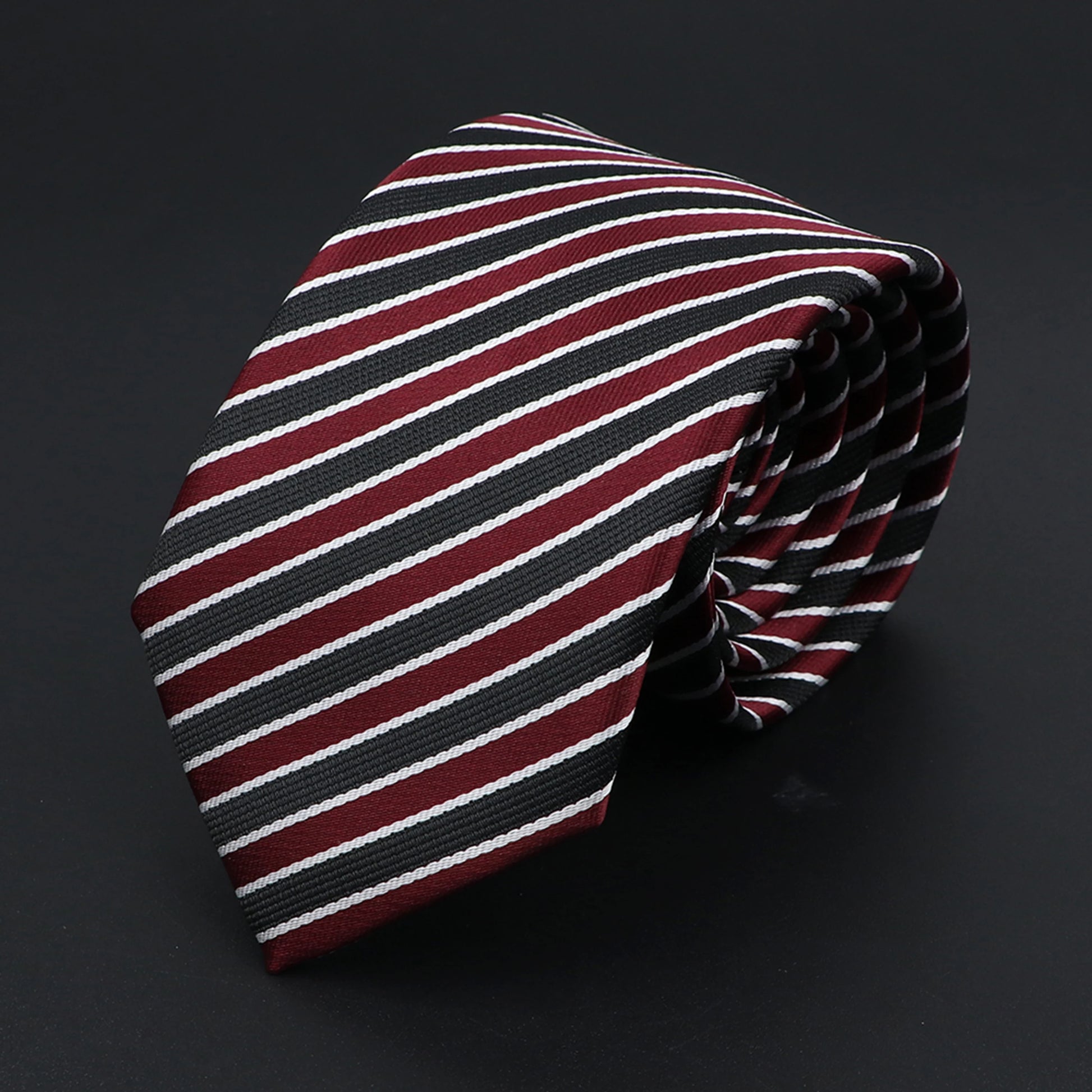 Herren Jacquard-Krawatte mit Punkten & Streifen – Klassische Polyester-Krawatte | Weiche Cravate in Blau, Schwarz, Rot & Rosa für Business & Alltag Kaufschwan®