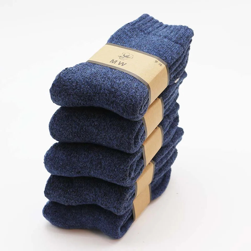 5 Paare Herren Merinowoll-Wintersocken | Extra Dicke Warme Harajuku Retro Schneesocken | Hochwertige Antifrost-Socken Kaufschwan®