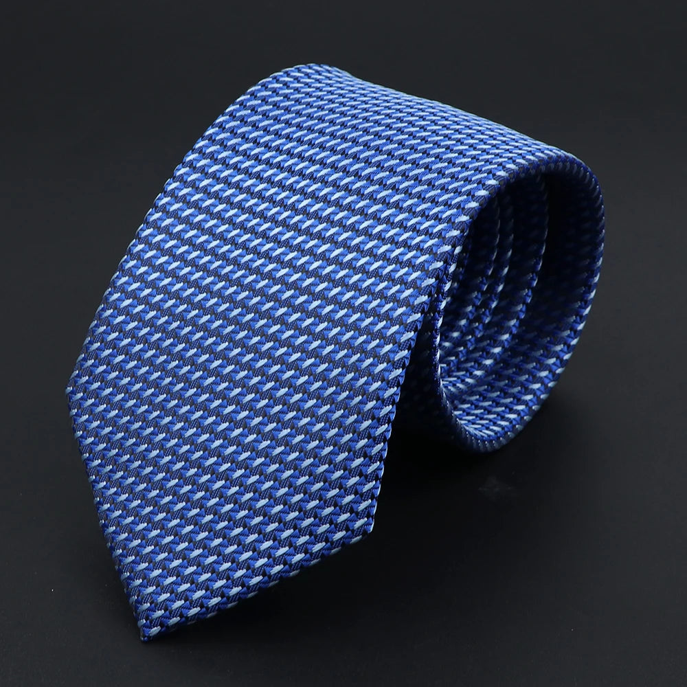 Herren Jacquard-Krawatte mit Punkten & Streifen – Klassische Polyester-Krawatte | Weiche Cravate in Blau, Schwarz, Rot & Rosa für Business & Alltag