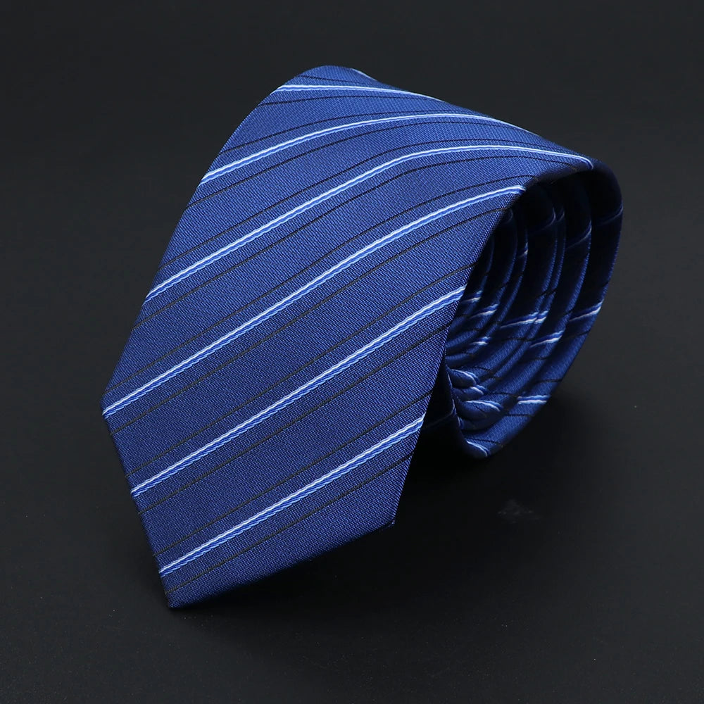Herren Jacquard-Krawatte mit Punkten & Streifen – Klassische Polyester-Krawatte | Weiche Cravate in Blau, Schwarz, Rot & Rosa für Business & Alltag Kaufschwan® Königsblau
