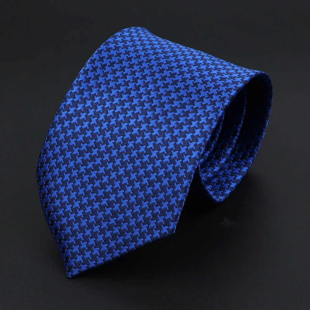 Herren Jacquard-Krawatte mit Punkten & Streifen – Klassische Polyester-Krawatte | Weiche Cravate in Blau, Schwarz, Rot & Rosa für Business & Alltag Kaufschwan® Blau
