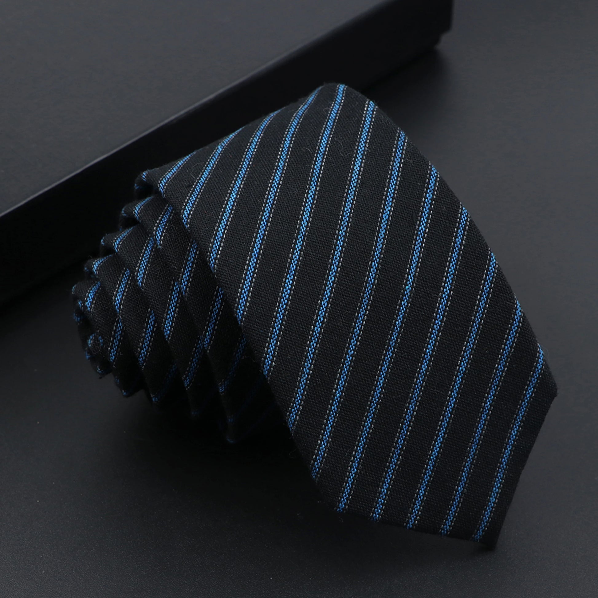 Herren Schmale Baumwollkrawatte – Handgefertigte 100% Baumwolle Krawatte | Uni & Gestreift für Business, Anzug & Formelle Anlässe Kaufschwan®