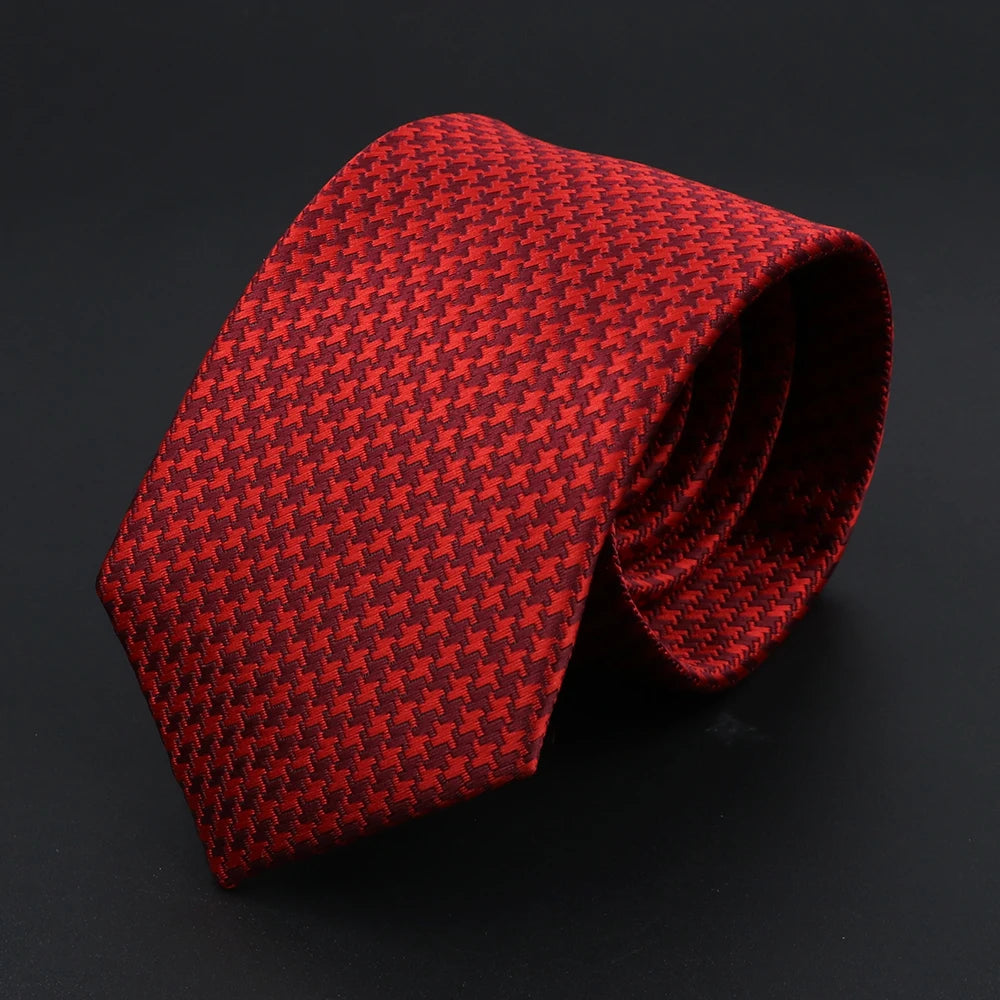 Herren Jacquard-Krawatte mit Punkten & Streifen – Klassische Polyester-Krawatte | Weiche Cravate in Blau, Schwarz, Rot & Rosa für Business & Alltag