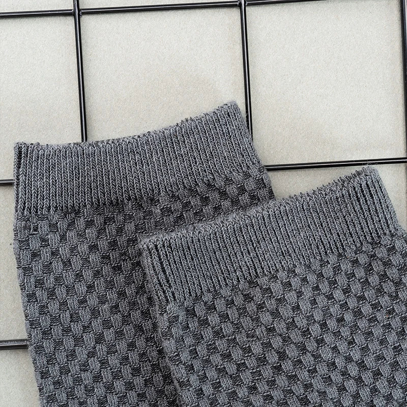 5 Paare Herren Bambusfaser Lange Socken | Business Einfarbig Baumwolle Hochwertige Schwarze Socken Kaufschwan®