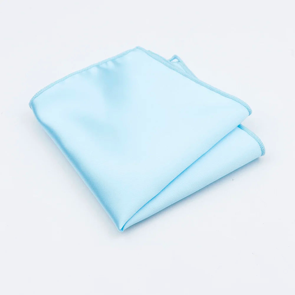 Herren Einstecktuch aus Seidensatin – Einfarbiges Vintage Design für Hochzeit, Party & Elegante Anzüge Kaufschwan® Hellblau