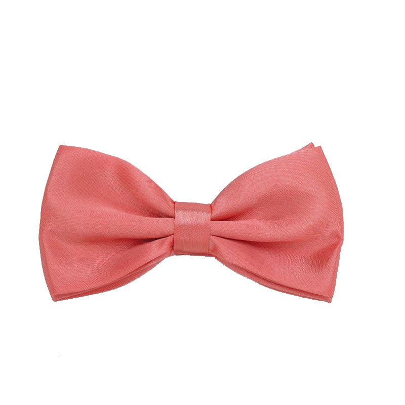 Herren Klassische Fliege – 43 Farben Polyester-Schmetterlingsfliege | Elegantes Accessoire für Anzug, Hochzeit & Party Kaufschwan® Korallenrosa