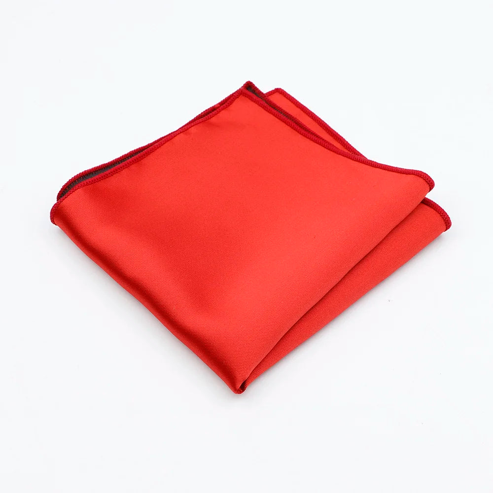 Herren Einstecktuch aus Seidensatin – Einfarbiges Vintage Design für Hochzeit, Party & Elegante Anzüge Kaufschwan® Rot
