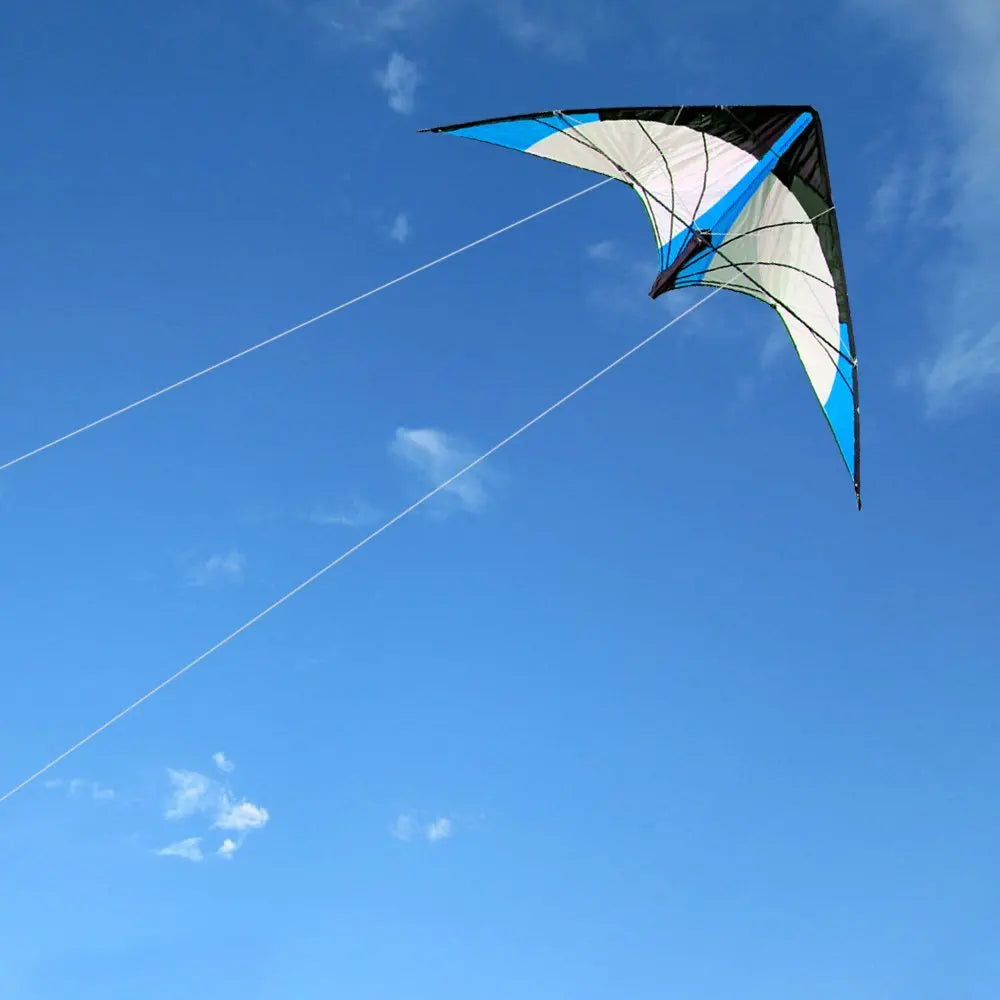 48-Zoll Blauer Zweileiner-Lenkdrachen – Sportlicher Flugdrachen mit Handgriffen und Flugschnüren für Freizeit im Freien Kaufschwan®