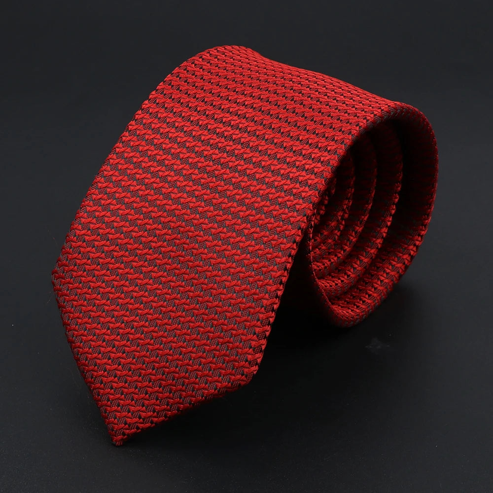 Herren Jacquard-Krawatte mit Punkten & Streifen – Klassische Polyester-Krawatte | Weiche Cravate in Blau, Schwarz, Rot & Rosa für Business & Alltag