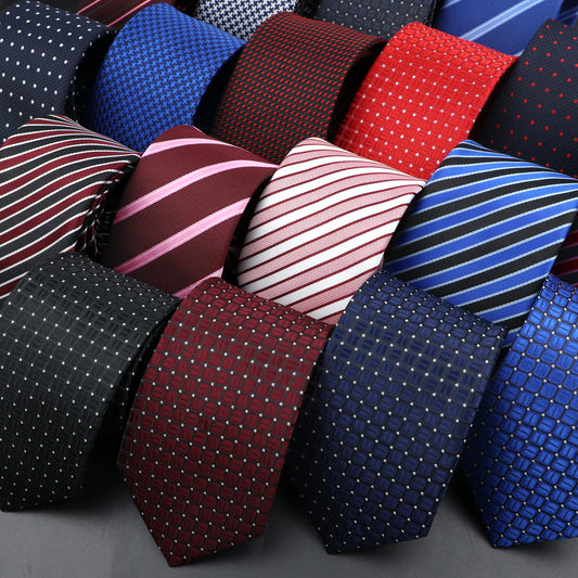 Herren Jacquard-Krawatte mit Punkten & Streifen – Klassische Polyester-Krawatte | Weiche Cravate in Blau, Schwarz, Rot & Rosa für Business & Alltag Kaufschwan®