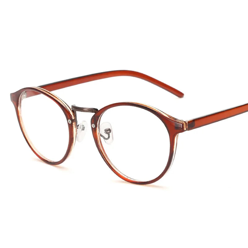 Plain glasses frame computer glasses spectacles round transparent Optical glasses women men eyeglasses frame for female male Kaufschwan® Rotbraun