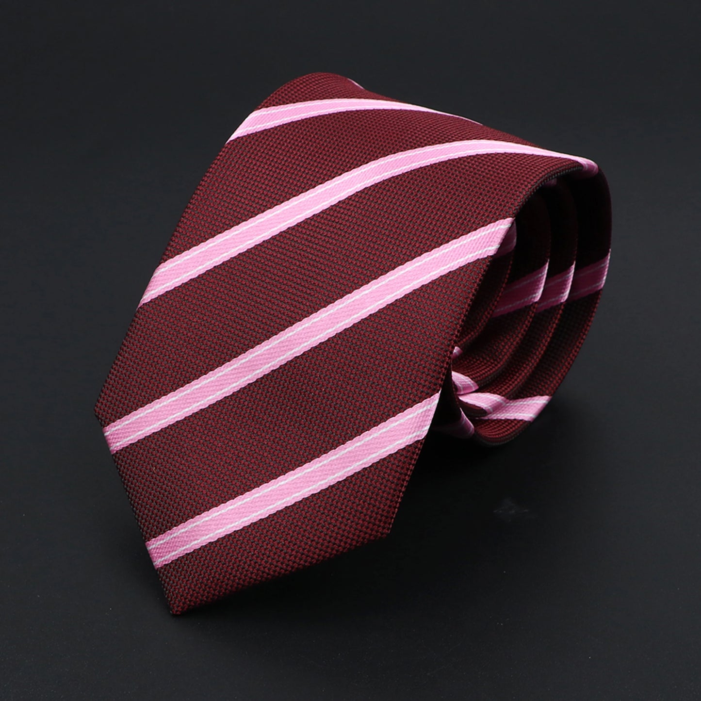 Herren Jacquard-Krawatte mit Punkten & Streifen – Klassische Polyester-Krawatte | Weiche Cravate in Blau, Schwarz, Rot & Rosa für Business & Alltag Kaufschwan®