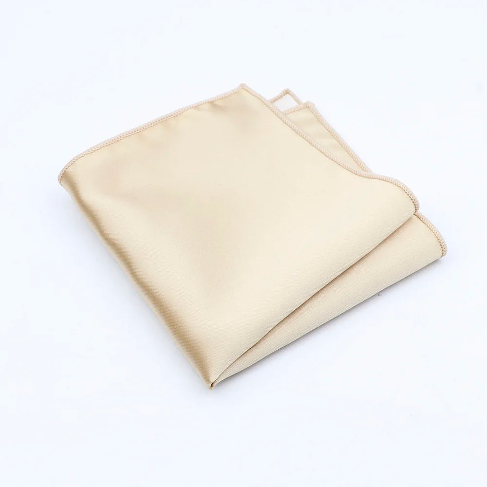 Herren Einstecktuch aus Seidensatin – Einfarbiges Vintage Design für Hochzeit, Party & Elegante Anzüge Kaufschwan® Cremefarben