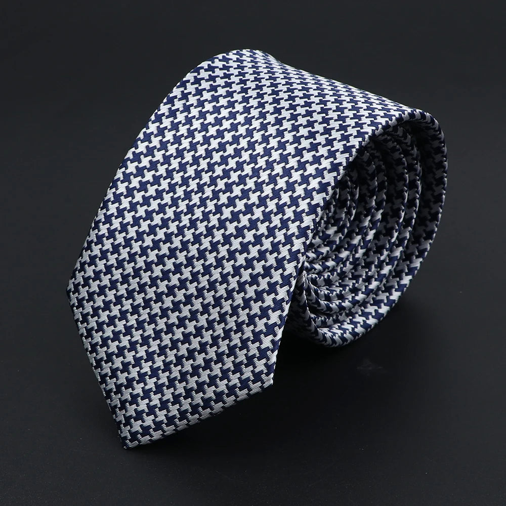 Herren Jacquard-Krawatte mit Punkten & Streifen – Klassische Polyester-Krawatte | Weiche Cravate in Blau, Schwarz, Rot & Rosa für Business & Alltag