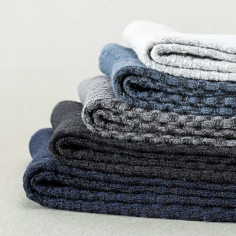 5 Paare Herren Bambusfaser Lange Socken | Business Einfarbig Baumwolle Hochwertige Schwarze Socken Kaufschwan®