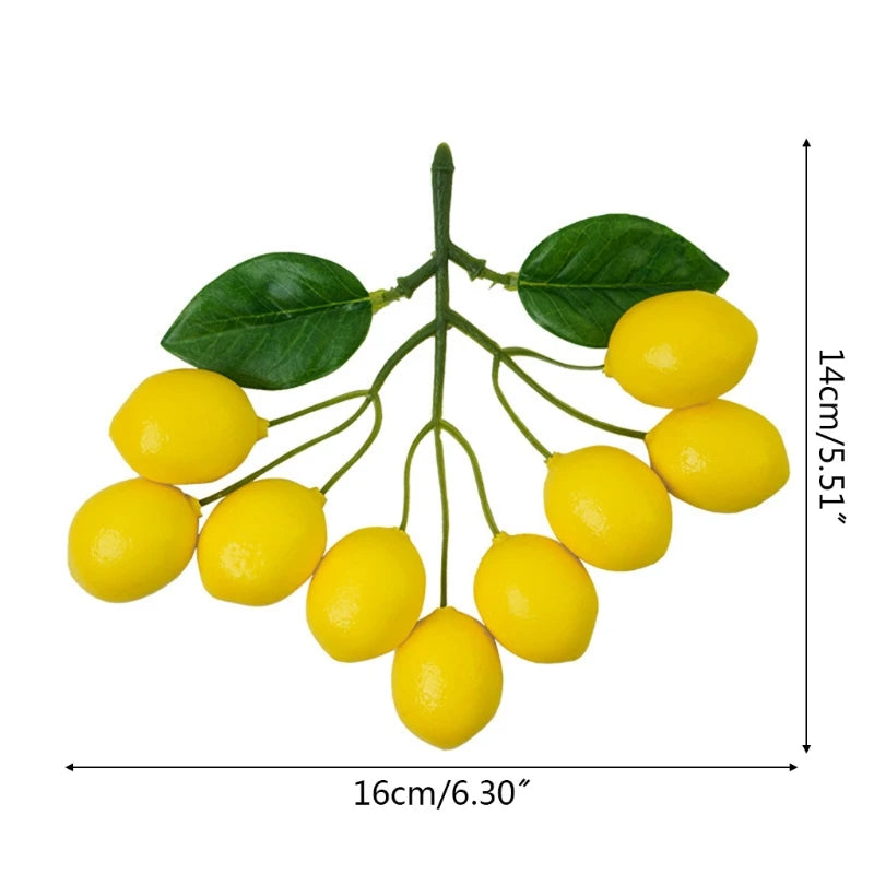 Künstliche Zitronengirlande – Lebendige Plastik Gelbe Zitronen Dekoration für Tisch, Zuhause & Fotografie Kaufschwan®