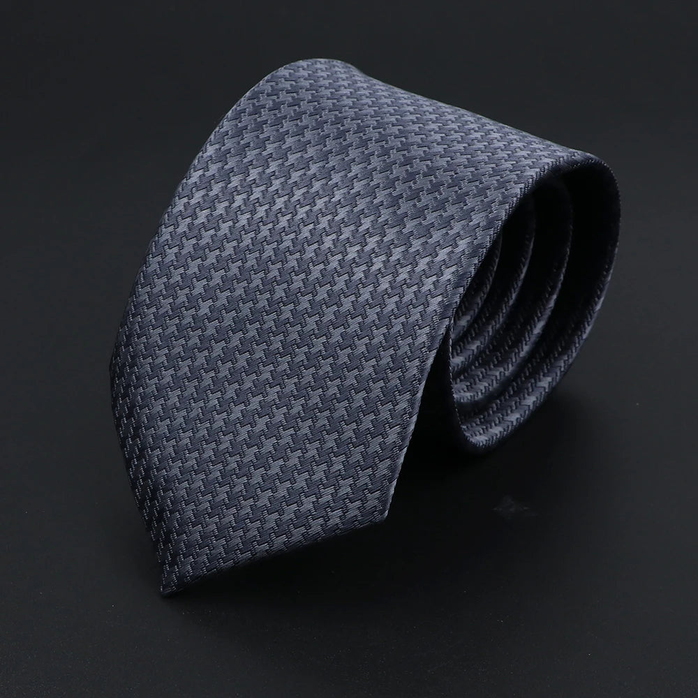 Herren Jacquard-Krawatte mit Punkten & Streifen – Klassische Polyester-Krawatte | Weiche Cravate in Blau, Schwarz, Rot & Rosa für Business & Alltag Kaufschwan® Anthrazitgrau