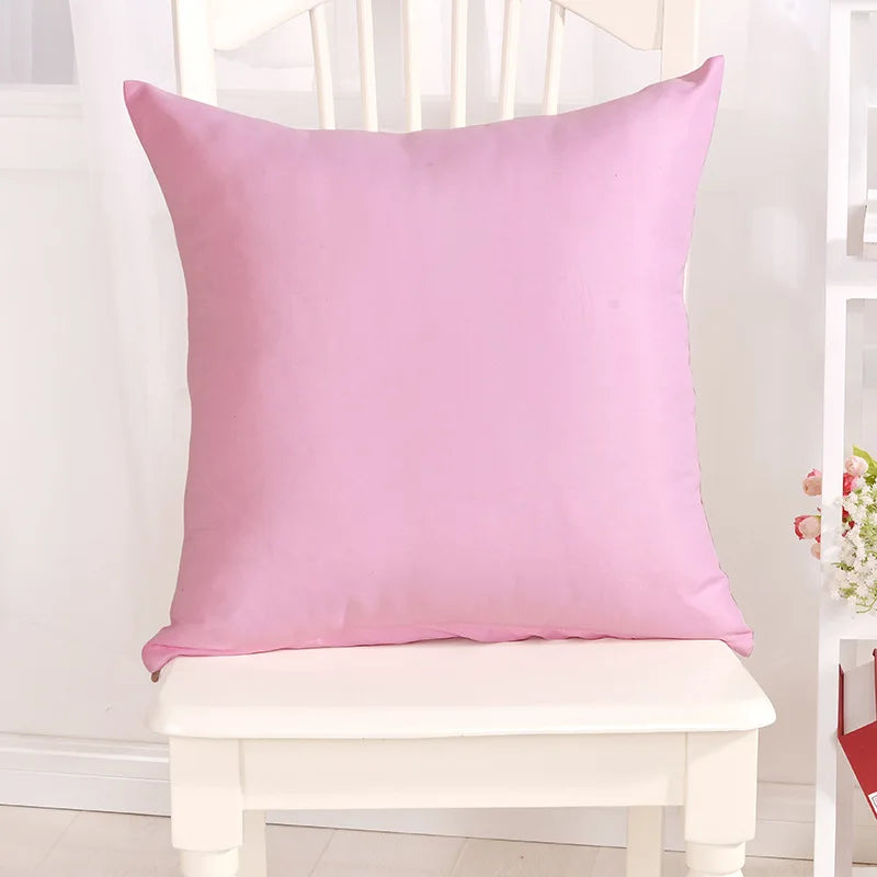 Bunte Kissenbezüge | Einfarbige Dekorative Kissenhülle | Einfacher & Bunter Kissenbezug für Wohnraum-Deko Kaufschwan® Rosa 50x50cm