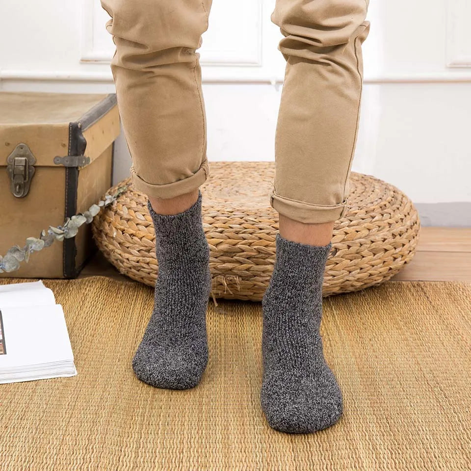 5 Paare Herren Merinowoll-Wintersocken | Extra Dicke Warme Harajuku Retro Schneesocken | Hochwertige Antifrost-Socken Kaufschwan®