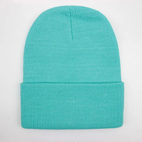 Unisex Strickmütze – Warme Wollmischung Beanie für Damen & Herren | Herbst Winter Skull Cap in 24 Farben Kaufschwan® Wasserblau