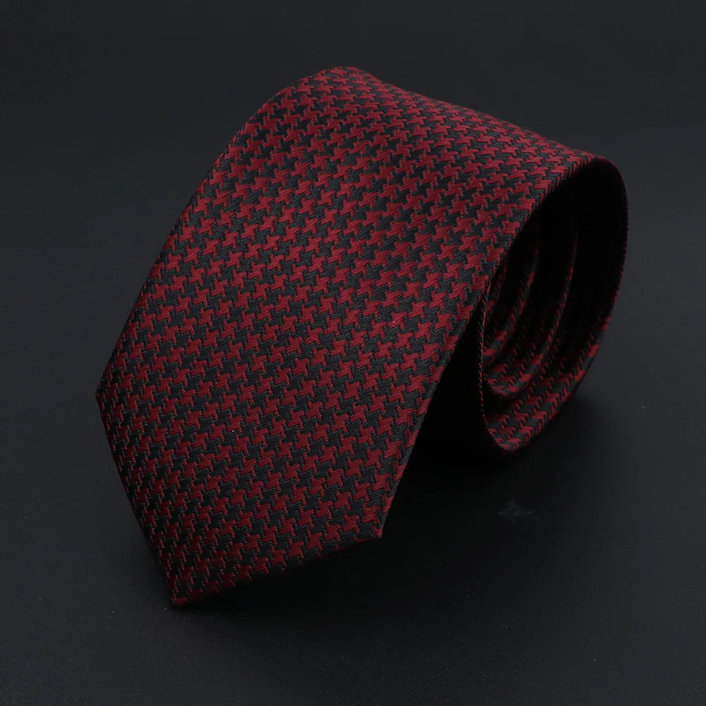 Herren Jacquard-Krawatte mit Punkten & Streifen – Klassische Polyester-Krawatte | Weiche Cravate in Blau, Schwarz, Rot & Rosa für Business & Alltag