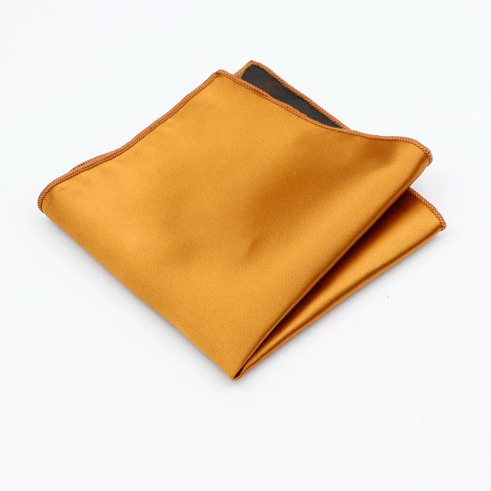 Herren Einstecktuch aus Seidensatin – Einfarbiges Vintage Design für Hochzeit, Party & Elegante Anzüge Kaufschwan® Goldorange