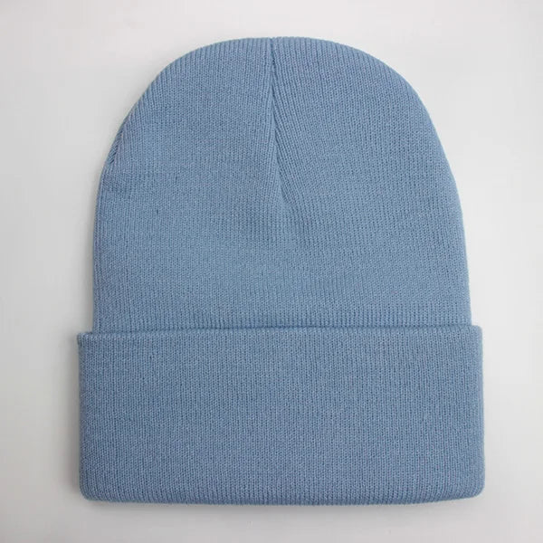 Unisex Strickmütze – Warme Wollmischung Beanie für Damen & Herren | Herbst Winter Skull Cap in 24 Farben Kaufschwan® Himmelblau