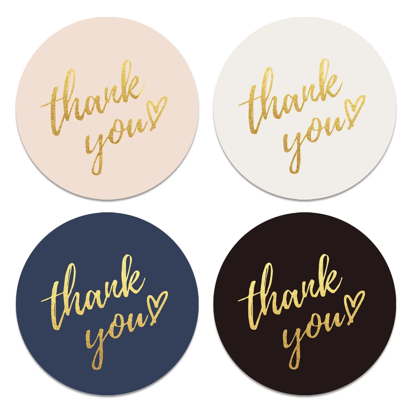 50–500 Stück 1-Zoll Blaue „Thank You“-Aufkleber – Runde Etiketten zum Versiegeln von Umschlägen | Für Hochzeit, Geschenke & Handgemachtes