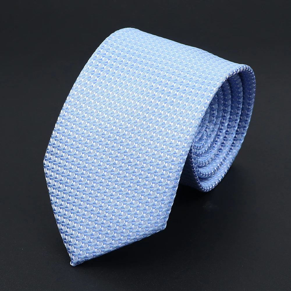 Herren Jacquard-Krawatte mit Punkten & Streifen – Klassische Polyester-Krawatte | Weiche Cravate in Blau, Schwarz, Rot & Rosa für Business & Alltag