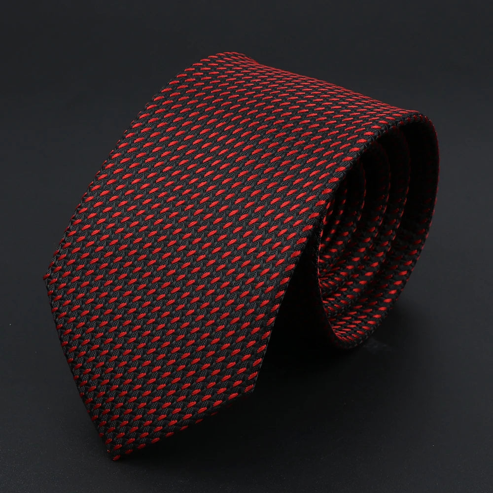 Herren Jacquard-Krawatte mit Punkten & Streifen – Klassische Polyester-Krawatte | Weiche Cravate in Blau, Schwarz, Rot & Rosa für Business & Alltag Kaufschwan® Marineblau