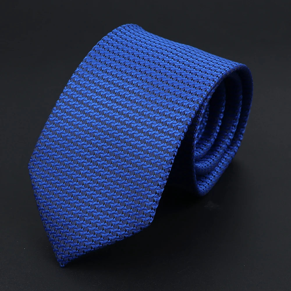 Herren Jacquard-Krawatte mit Punkten & Streifen – Klassische Polyester-Krawatte | Weiche Cravate in Blau, Schwarz, Rot & Rosa für Business & Alltag Kaufschwan® Blau mit feinem Muster