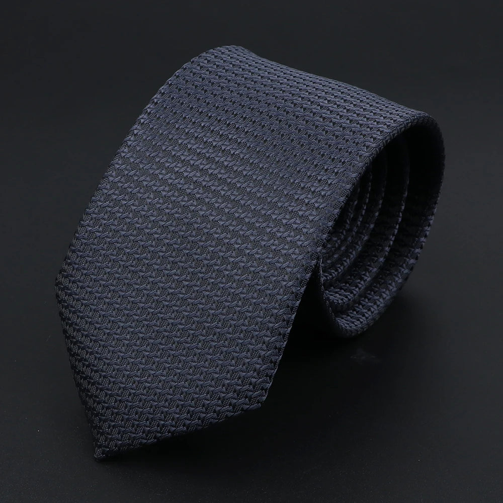 Herren Jacquard-Krawatte mit Punkten & Streifen – Klassische Polyester-Krawatte | Weiche Cravate in Blau, Schwarz, Rot & Rosa für Business & Alltag Kaufschwan® Dunkelblau