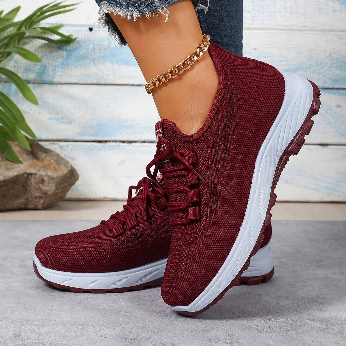 Damen Sportschuhe – Atmungsaktive Slip-On Freizeitschuhe mit Kunstfell Futter | Weiche Rutschfeste Winter Schuhe