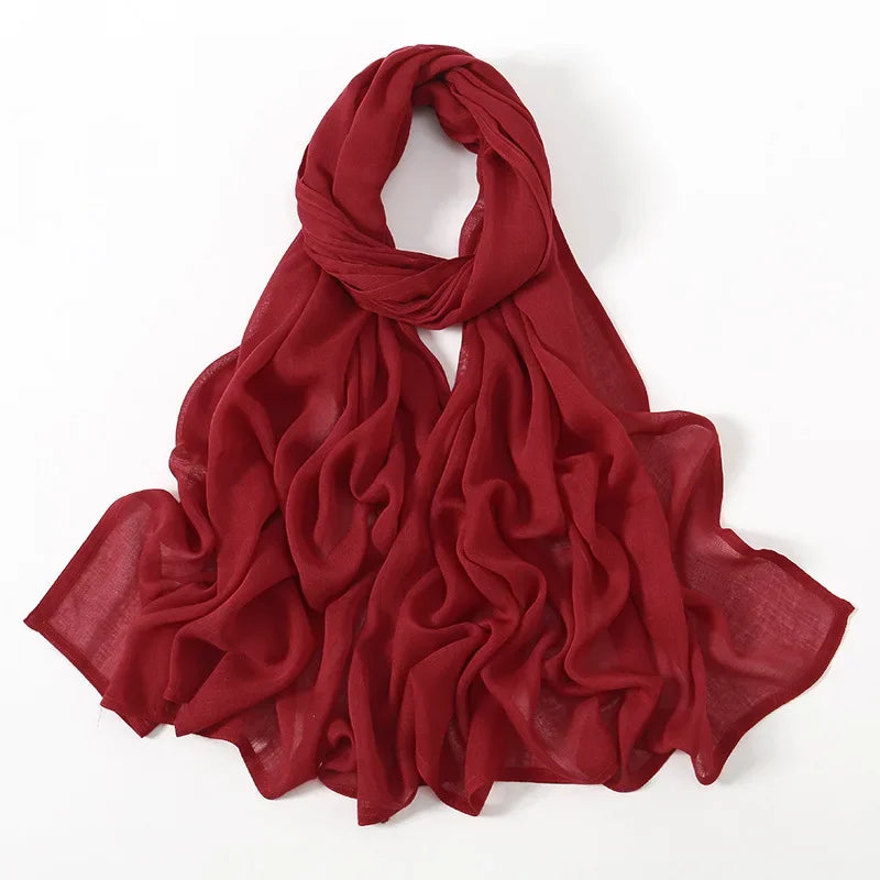 Damen Hijab Schal aus Baumwolle, Rayon & Modal – Großformat 190×85cm | Muslimisches Kopftuch, Eleganter Turban & Umschlagtuch