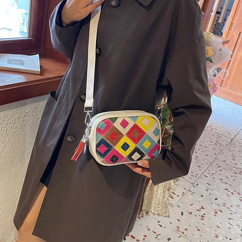 Kleine Bunte Ledertasche – Luxus Damen Handtasche, Crossbody & Schultertasche in Hochwertiger Verarbeitung