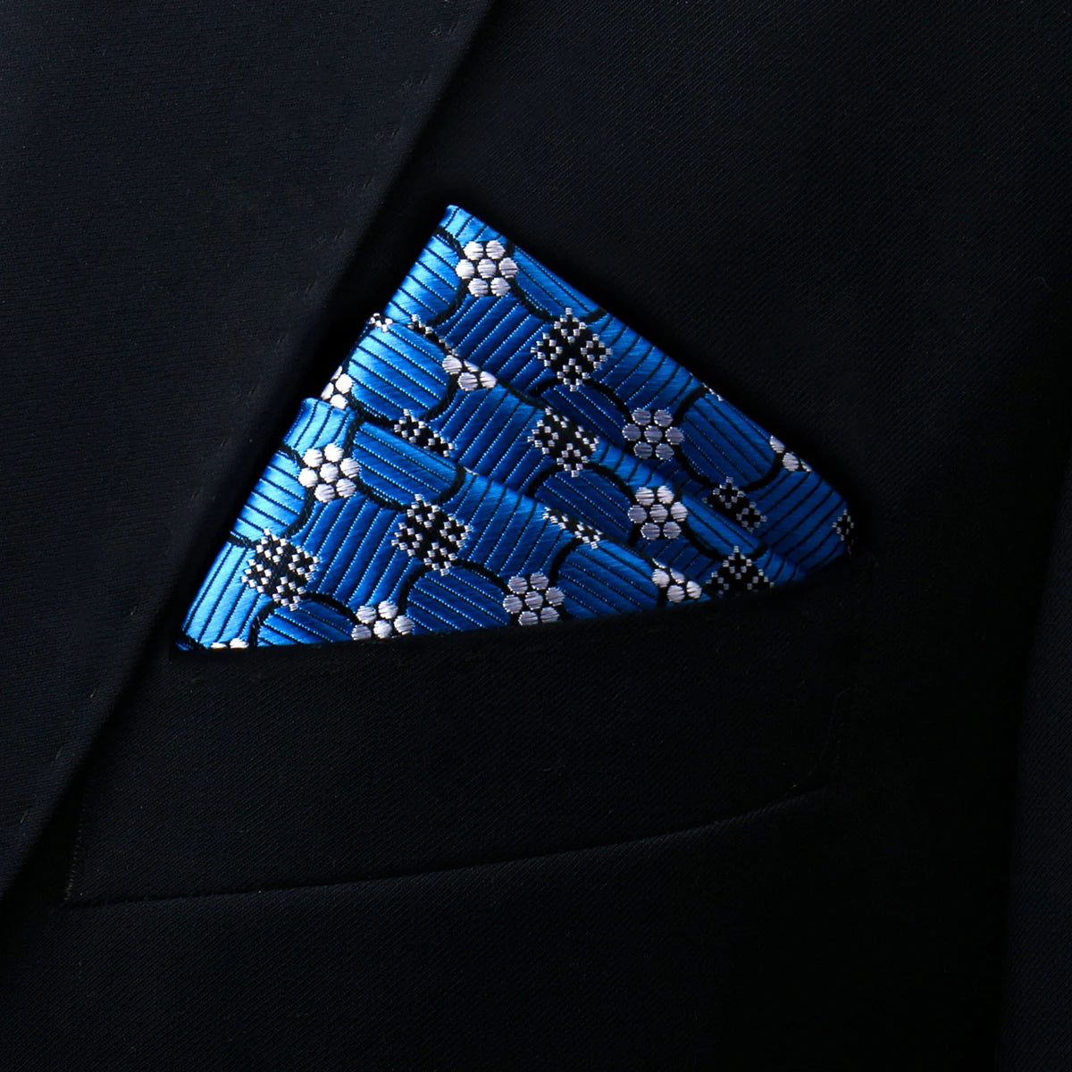 Neues Stil Herren Einstecktuch – Schwarzes Taschentuch Anzug Accessoire für Hochzeit, Party & Geburtstagsgeschenk Kaufschwan® Königsblau mit Muster