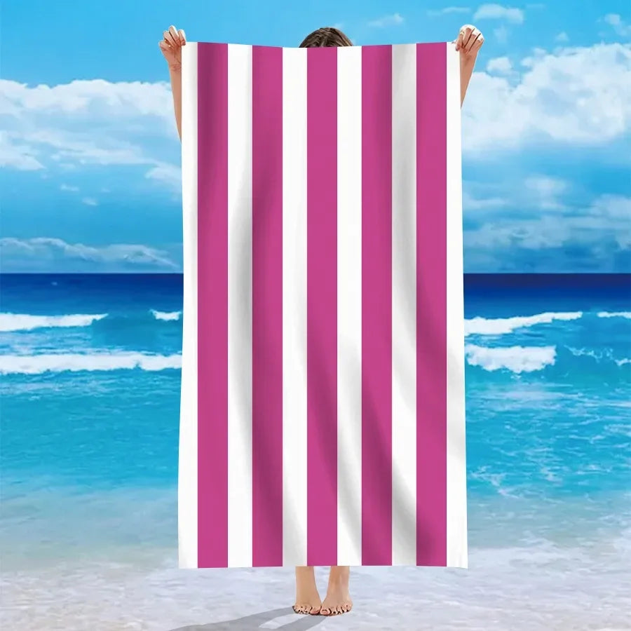Mehrfarbige Gestreifte Strandtücher – Weiche & Saugfähige Handtücher für Strand, Bad & Pool | Bunte Sommer Handtücher für Sonnige Tage