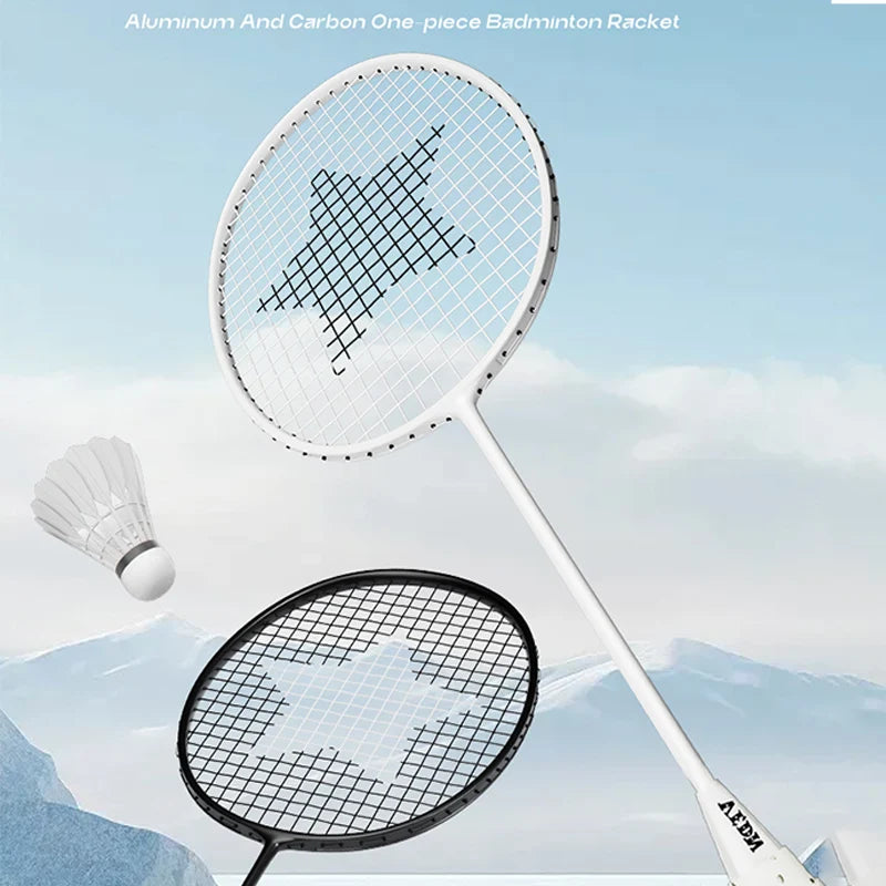 Professionelles Badminton Set – 4U Aluminium-Carbon Schläger mit 2 Federbällen & Tragetasche | Outdoor Trainings Battledore Set Kaufschwan®