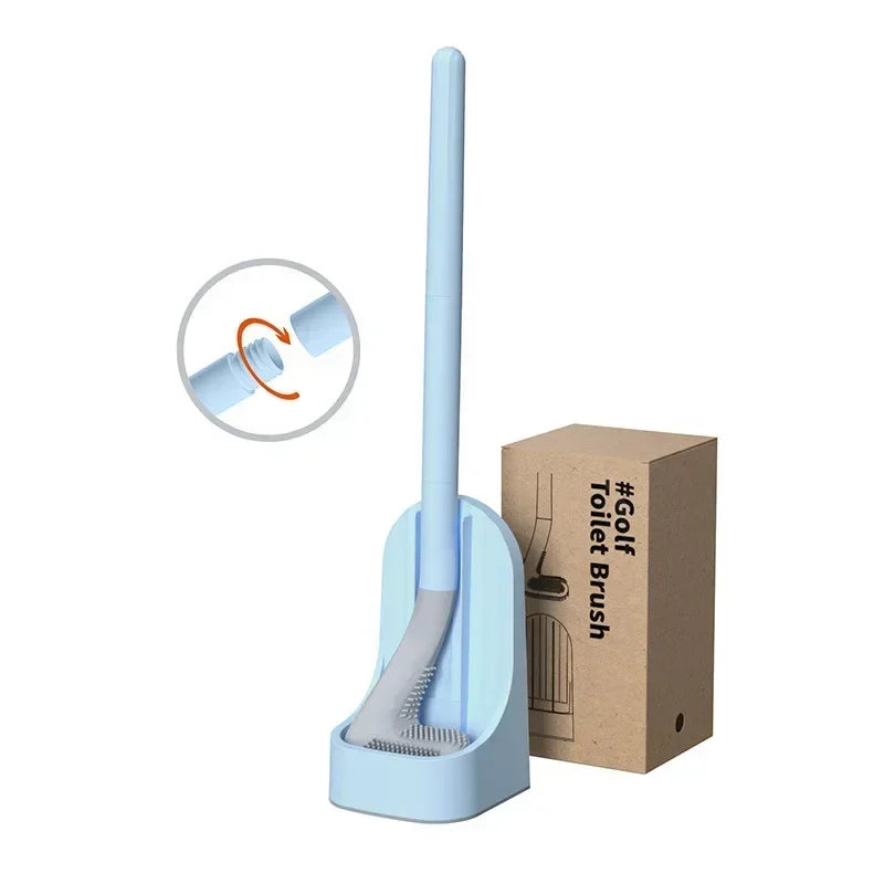 Golf-Toilettenbürste mit Silikonborsten und Schnell-Trocknerhalter – Kompaktes Reinigungswerkzeug & Bad-Organizer Kaufschwan® Blau