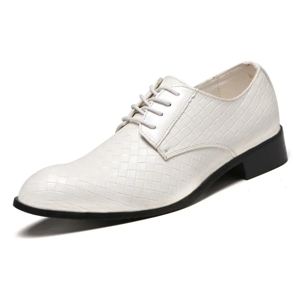 Herren Schnürschuhe Herbst/Winter – Elegante Spitzleder-Businessschuhe | Formelle Schuhe für Büro, Party & Feier zum Günstigen Preis Kaufschwan® Weiß 38