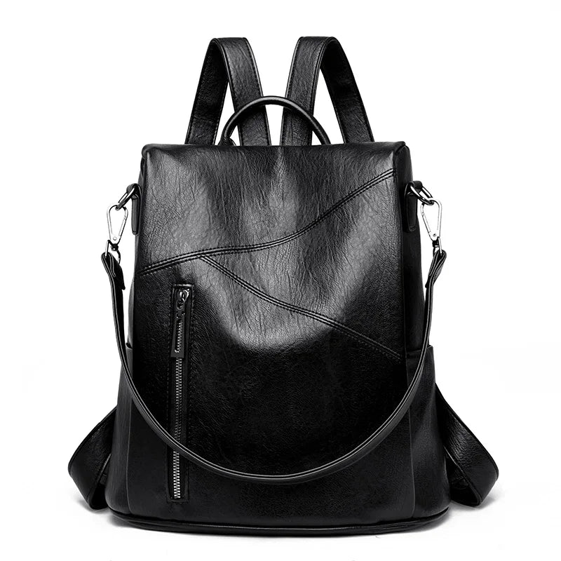Leder Rucksack | Damen Vintage Schultertasche | Hochkapazitiver Reise- & Schulrucksack