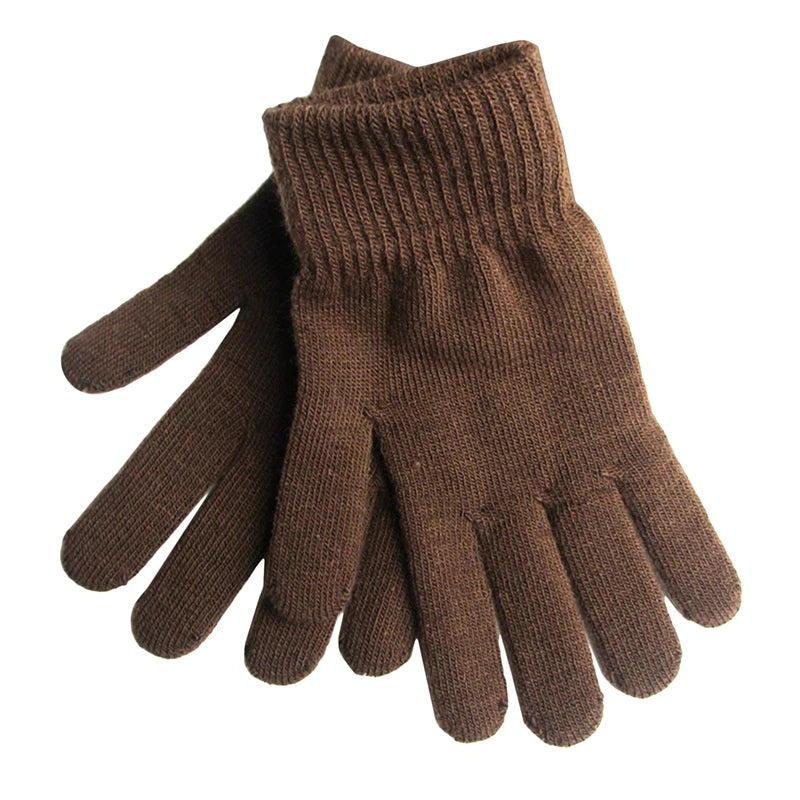 Damen Kaschmir Optik Strickhandschuhe – Warme Vollfinger Handschuhe mit Futter | Winter & Herbst Handwärmer, Ski & Outdoor Kurzarm-Handschuhe Kaufschwan® Braun