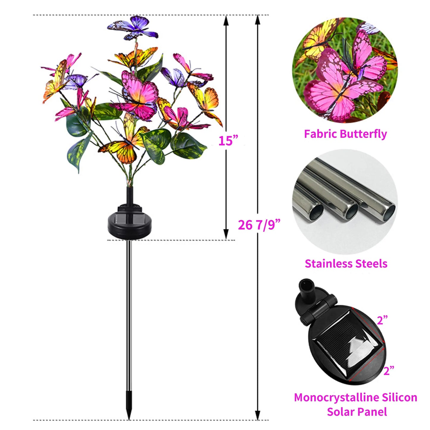 Solar Schmetterlings-Gartenleuchten – Wasserdichte Deko-Lichter für Garten, Rasen, Terrasse & Feste Kaufschwan®