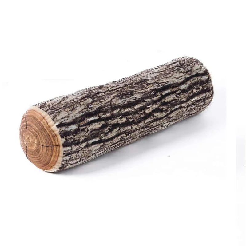 Dekoratives Rundes Holz Optik Kissen | Bequemes Holzstamm-Kissen | Zuhause, Sofa, Schlafzimmer & Wohnzimmer Dekoration Kaufschwan® 1 Stück 45x45cm