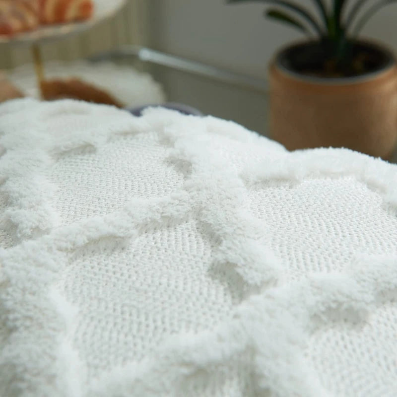 Weiche Plüsch-Wollkissenbezüge | Luxus Stil Kissenhüllen | Europäische Dekoration für Sofa & Schlafzimmer | Creme & Khaki Weihnachten Kaufschwan®