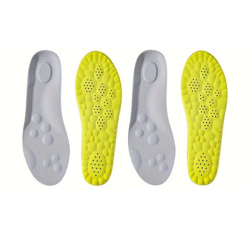 Latex Sport Einlegesohlen – Weiche Orthopädische Fußgewölbestütze | 1/2/4 Paar | Atmungsaktive & Geruchshemmende Schuheinlagen Kaufschwan® 2 Paar-Grün EU45-46