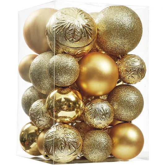 30 Stück Weihnachtskugeln – 4/6/8CM Bruchsichere Kunststoff Kugeln | Weihnachtsbaum Deko für Zuhause & Neujahr