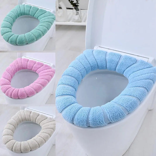 Warme WC-Sitzauflage – Strick-Toilettensitzbezug für Winter | Weiche O-förmige Waschbare Toilettenauflage in Einfarbigem Design (1 Stück) Kaufschwan®
