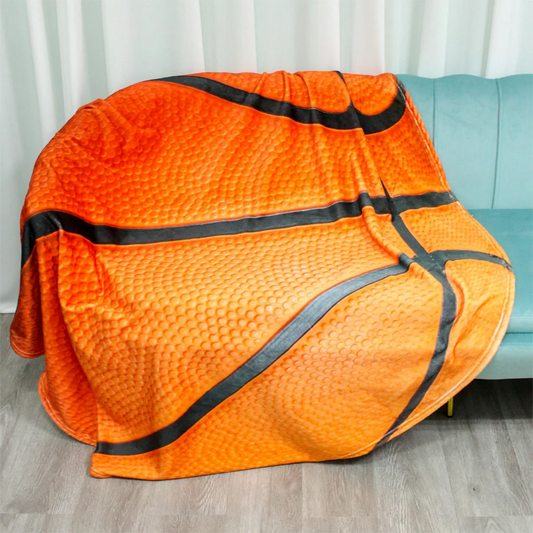 Basketball & Fußball Motiv Decke – Lustige Runde Flanell Kuscheldecke, Weiche Warme Decke für Sofa, Bett oder Büro Kaufschwan®
