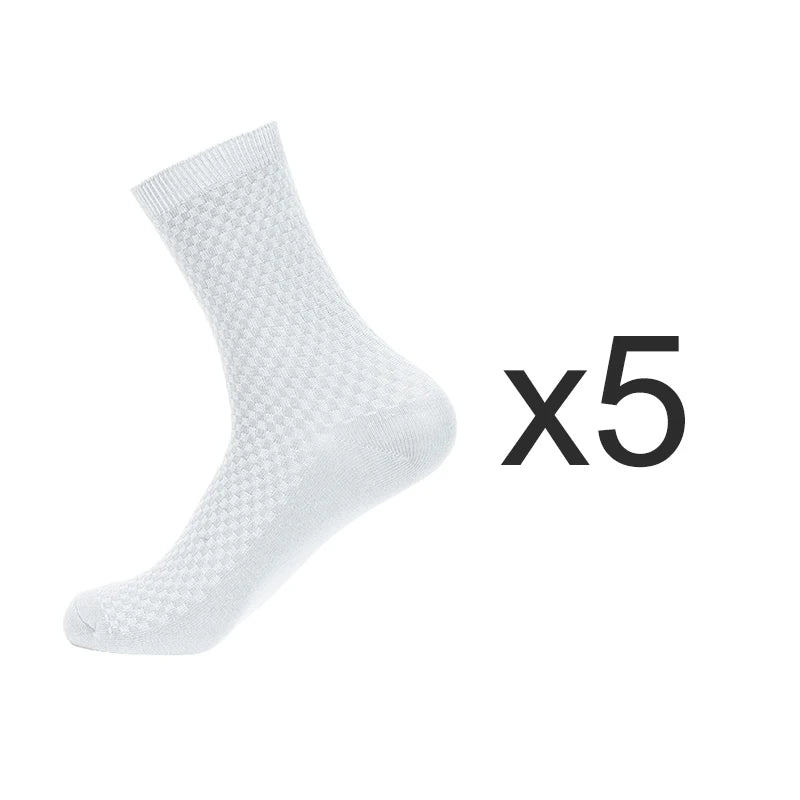 5 Paare Herren Bambusfaser Lange Socken | Business Einfarbig Baumwolle Hochwertige Schwarze Socken Kaufschwan® 5er Set 6 EU 39-43 (US 7-9)